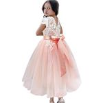 Rosa Maxi Kinderfestkleider aus Tüll für Mädchen 