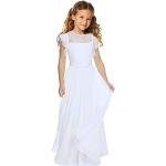 Weiße Maxi Kinderfestkleider aus Spitze für Mädchen 
