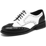 Schwarze Business Hochzeitsschuhe & Oxford Schuhe mit Schnürsenkel in Schmalweite aus Rindsleder für Damen Größe 40 