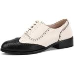 Schwarze Business Hochzeitsschuhe & Oxford Schuhe mit Schnürsenkel aus Rindsleder atmungsaktiv für Damen Größe 39 