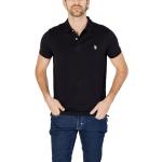 Schwarze Kurzärmelige U.S. Polo Assn. Herrenpoloshirts & Herrenpolohemden mit Knopf aus Baumwolle Größe S für den für den Sommer 