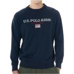 Reduzierte Blaue Bestickte U.S. Polo Assn. Rundhals-Ausschnitt Herrensweatshirts Größe M 
