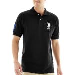 Schwarze Kurzärmelige U.S. Polo Assn. Kurzarm-Poloshirts für Herren Größe S 