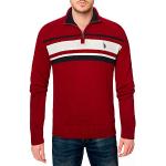 Rote U.S. Polo Assn. Herrensweatshirts mit Reißverschluss aus Baumwolle Übergrößen 