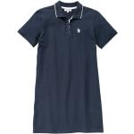 Blaue U.S. Polo Assn. Midi Kindershirtkleider für Mädchen Größe 134 