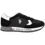 Schwarze U.S. Polo Assn. Low Sneaker mit Schnürsenkel aus Leder Gefüttert für Herren Größe 46 für den für den Winter 