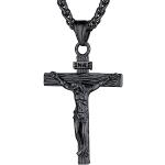 Schwarze Kreuzketten aus Edelstahl für Herren zum Vatertag 