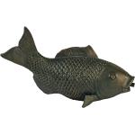 Anthrazitfarbene 14 cm Deko Fische aus Kunststein 