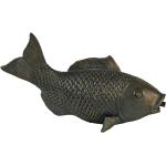 Anthrazitfarbene 35 cm Deko Fische aus Kunststein 