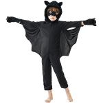 Schwarze Fledermaus-Kostüme aus Kunstfell für Kinder 