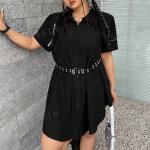 Reduzierte Schwarze Kurzärmelige SheIn Mini Minikleider & kurze Kleider für Damen Größe 5 XL 