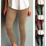 Armeegrüne High Waist Jeans aus Denim für Damen Übergrößen 