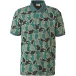 Reduzierte Grüne Camouflage Kurzärmelige s.Oliver Kurzarm-Poloshirts aus Baumwolle für Herren Größe S für den für den Frühling 
