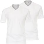 Weiße CasaModa V-Ausschnitt T-Shirts aus Baumwolle für Herren Größe 6 XL Große Größen 2-teilig 