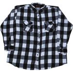 Schwarze Karo Langärmelige Herrenlangarmhemden mit Knopf aus Flanell Größe 14 XL 