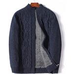 Marineblaue Langärmelige Rollkragen Kaschmir-Pullover aus Wolle für Herren Größe 6 XL für den für den Winter 