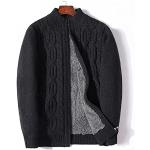 Schwarze Langärmelige Rollkragen Kaschmir-Pullover aus Wolle für Herren Größe 6 XL für den für den Winter 