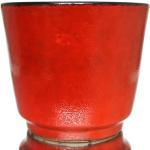 Rote Vintage 17 cm Große Übertöpfe 14 cm glänzend aus Keramik 