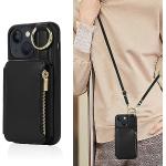 Reduzierte Schwarze iPhone 13 Hüllen Art: Flip Cases mit Reißverschluss aus Leder mit RFID-Schutz für Herren 