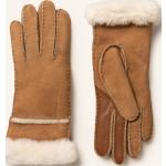 Hellbraune Gesteppte UGG Australia Gefütterte Handschuhe aus Glattleder für Damen Größe 5.5 für den für den Winter 