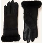 Schwarze Gesteppte UGG Australia Gefütterte Handschuhe aus Glattleder für Damen Größe 5.5 für den für den Winter 