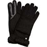 Reduzierte Schwarze Gesteppte UGG Australia Gefütterte Handschuhe aus Glattleder für Damen Größe 7.5 für den für den Winter 