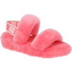 Pinke UGG Australia Oh Yeah Damenhausschuhe mit Riemchen in Breitweite mit herausnehmbarem Fußbett für den für den Winter 