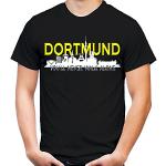 Schwarze Gesteppte BVB T-Shirts für Herren Größe XL 