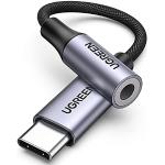 UGREEN USB C Klinke Adapter Aux USB C auf 3.5mm Kopfhörer Adapter mit DAC Chip kompatibel mit iphone15/15pro/15plus/15pro max, Galaxy S 24 Serie, iPad, P60/50/40/Mate 30 (Grau)