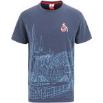 Blaue Sportliche Kurzärmelige Uhlsport 1. FC Köln T-Shirts mit Köln-Motiv für Herren Größe XL 