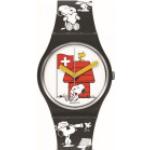 Schwarze 3 Bar wasserdichte Wasserdichte Swatch Gent Die Peanuts Snoopy Quarz Armbanduhren aus Silikon mit Silikonarmband 