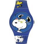 Blaue 3 Bar wasserdichte Wasserdichte Swatch New Gent Die Peanuts Snoopy Quarz Armbanduhren aus Silikon mit Silikonarmband 