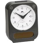 Uhren Manufaktur Schwarzwald Funk-Solar-Wecker, längere Laufzeit, leises Uhrwerk, einfache Bedienung, Made in Germany, Farbe:Grau/Graphitgrau