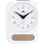 Uhren Manufaktur Schwarzwald Funk-Solar-Wecker, längere Laufzeit, leises Uhrwerk, einfache Bedienung, Made in Germany, Farbe:Weiß