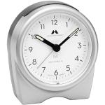 Uhren Manufaktur Schwarzwald Funkwecker, analog, leises Uhrwerk, mit Schlummerfunktion (Snooze) und ansteigendem Alarm (Crescendo), Farbe:Silber