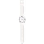 Weiße Swatch New Gent Herrenarmbanduhren aus Acrylglas mit Plexiglas-Uhrenglas 
