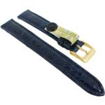 Uhrenarmband Krokoleder Graf Bahamas dunkelblau 27574, Stegbreite:18mm, Schließe:Gelbgolden