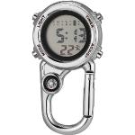 Wasserdichte Schlüsselanhänger mit Uhr aus Edelstahl mit Digital-Zifferblatt mit Kompass für Damen zum Bergsteigen 