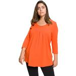 Orange 3/4-ärmelige Ulla Popken Rundhals-Ausschnitt T-Shirts für Damen Größe L Große Größen 