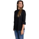 Schwarze Oversize 3/4-ärmelige Ulla Popken Stehkragen Damensweatshirts mit Volants aus Baumwolle Größe XL Große Größen 