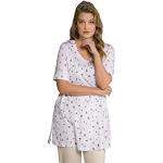 Weiße Maritime Halblangärmelige Ulla Popken V-Ausschnitt T-Shirts aus Baumwolle für Damen Größe L Große Größen 