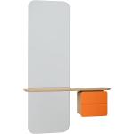 Hellorange Minimalistische Umage Badspiegel & Badezimmerspiegel aus Eiche mit Schublade 