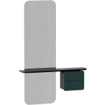 Tannengrüne Minimalistische Umage Badspiegel & Badezimmerspiegel aus Leder mit Schublade 