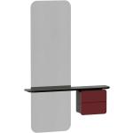 Rubinrote Minimalistische Umage Badspiegel & Badezimmerspiegel aus Eiche mit Schublade 