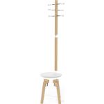 Weiße Umbra Pillar Quadratische Kleiderständer & Garderobenständer aus Holz Breite 150-200cm, Höhe 150-200cm, Tiefe 0-50cm 