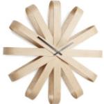 Umbra Wanduhr Ribbonwood 51cm gebogene Schleifen aus Holz Designuhr Dekouhr natur 0028295433419 (118071-390)