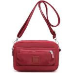 Rote Unifarbene Kleine Handtaschen mit Reißverschluss für Damen 