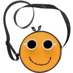 Gelbe Emoji Smiley Kleine Umhängetaschen mit Reißverschluss für Damen klein 
