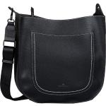 Schwarze Unifarbene Tom Tailor Hobo Bags mit Reißverschluss aus Kunstleder für Damen 