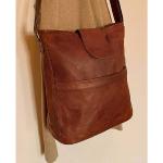 Braune Vintage Gusti Leder Lederhandtaschen mit Reißverschluss aus Glattleder 